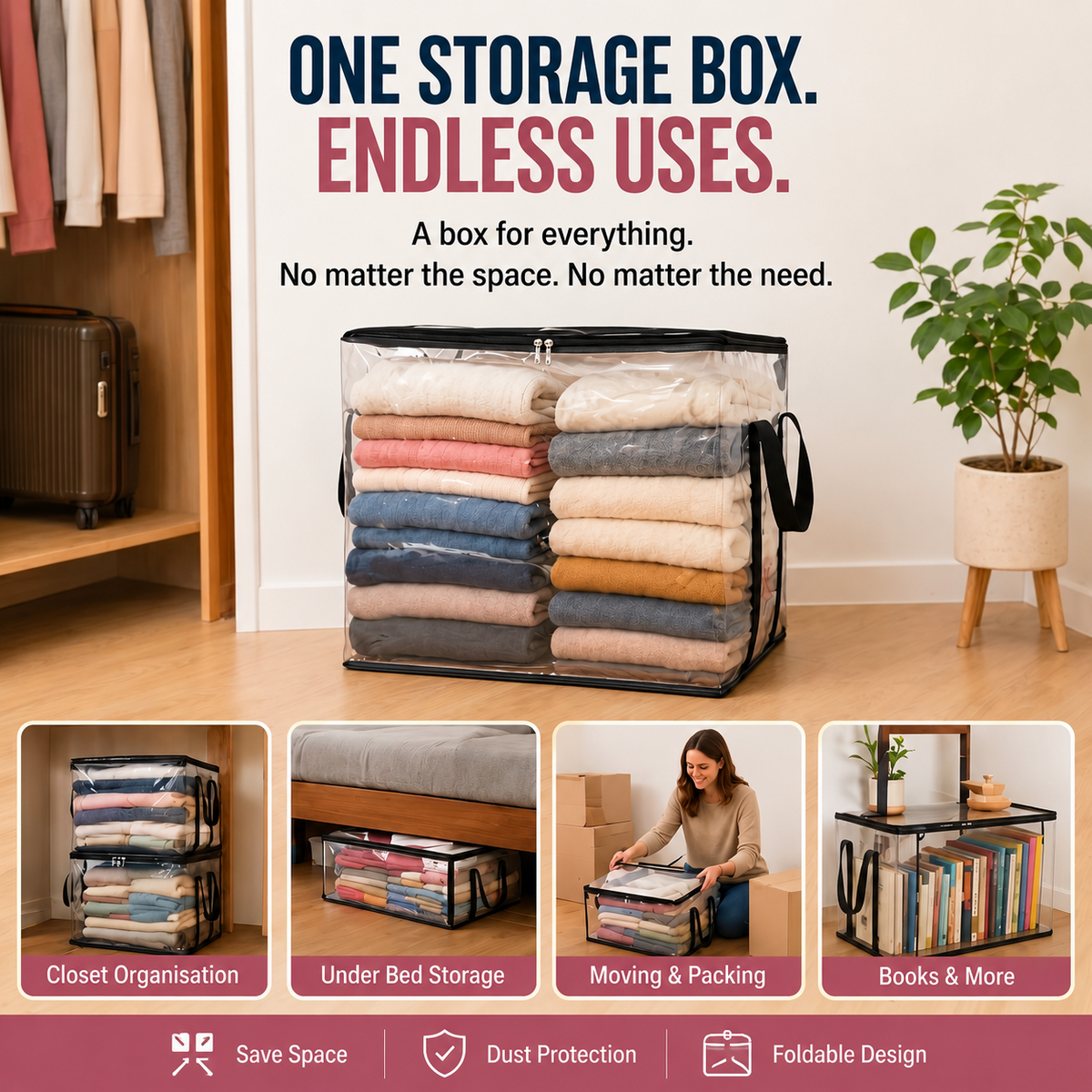 Extra-Large Storage Box for Home Organization